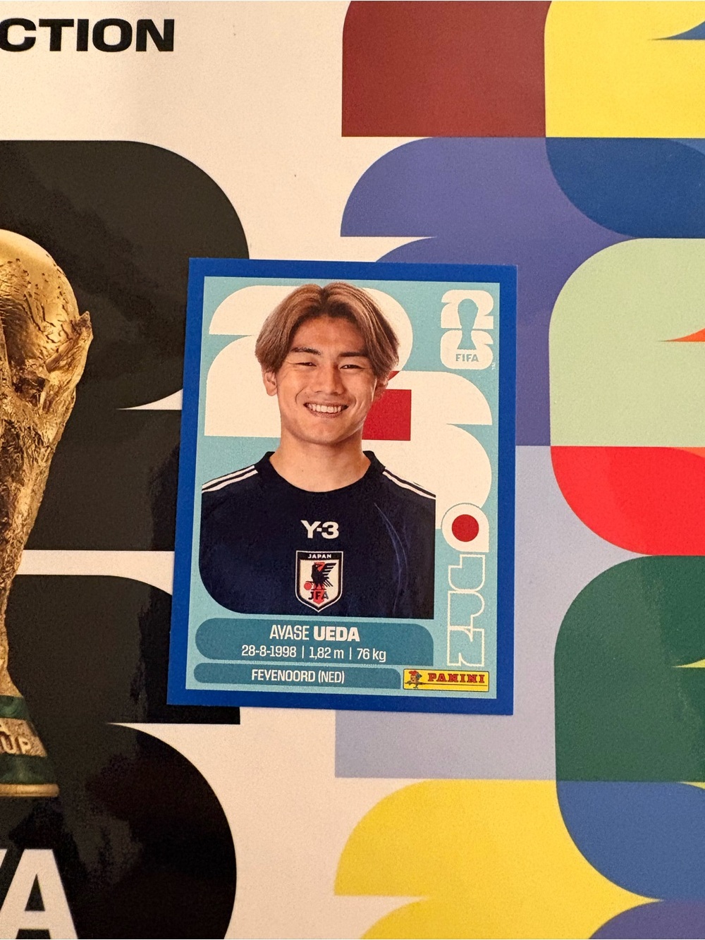 Panini FIFA World Cup 2026 Sticker Ayase Ueda Japan Soccer JPN 20 Blue Parallel